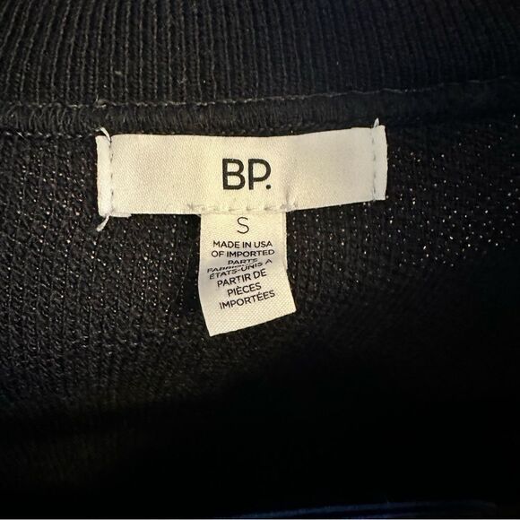 Bp (Nordstrom) Quarter Zip Mock Neck Sweater in Black & Blue (Size:Small) - Picture 7 of 7